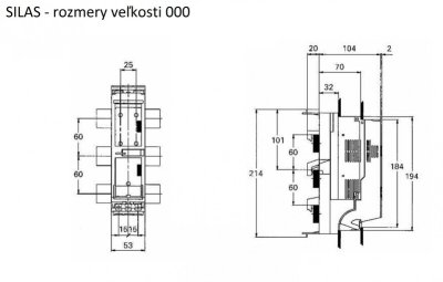 Odpínač SILAS SB NH000 60 AU R4